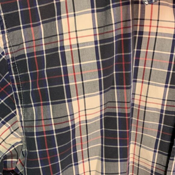 Saks Fifth Avenue Threads Blue Red Tan Plaid Cotton LS Button Up Shirt Size M - Picture 5 of 12